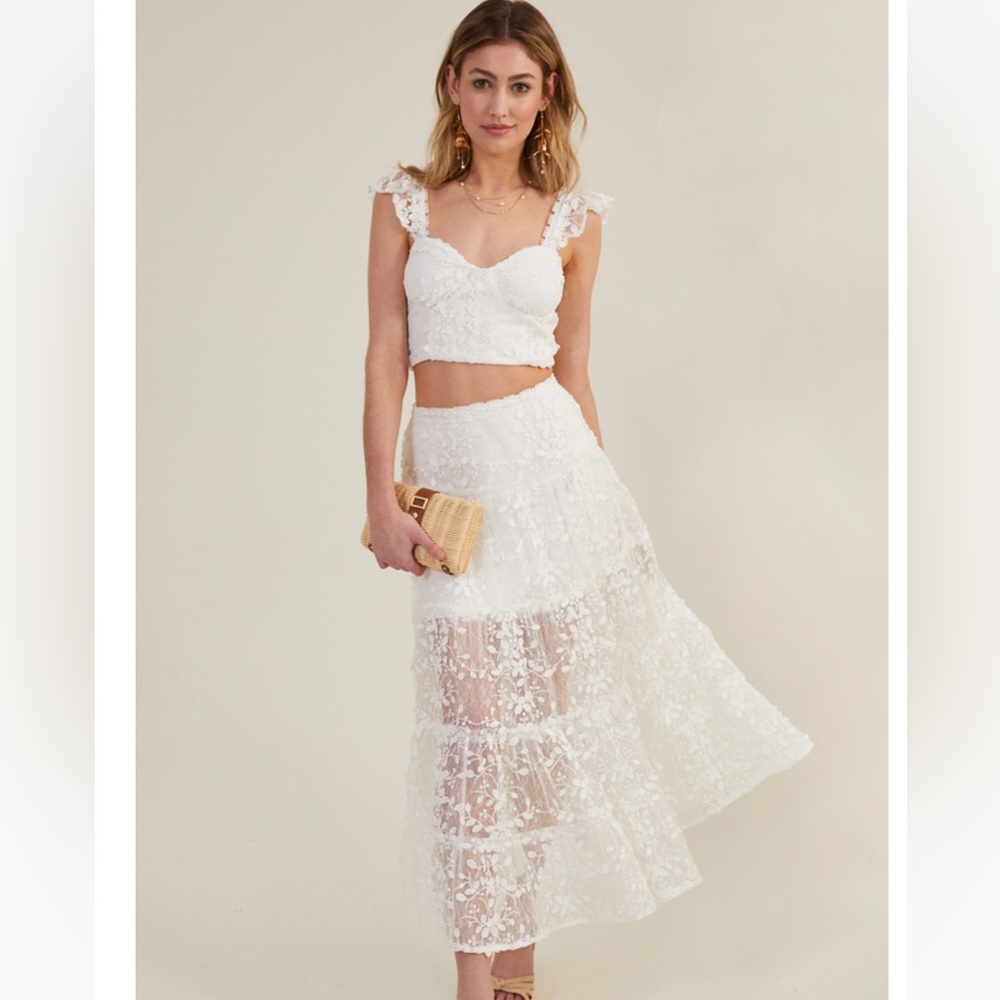 Altar’d State White Lace Skirt and Top Set